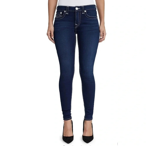 True Religion Dark Wash Curvy Contour Skinny Jeans Size 26 - Picture 2 of 15